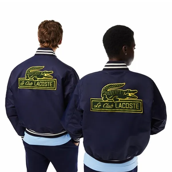 Áo Khoác Lacoste Unisex Print Back Teddy Jacket BH0112 Màu Xanh Navy Size XS