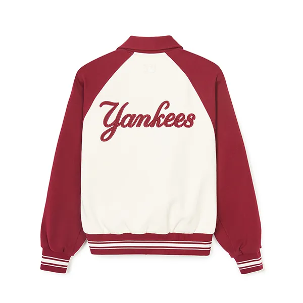 Áo Khoác MLB Jersey Naglan Varsity New York Yankees 3AJPV1641-50WIS Phối Màu Đỏ