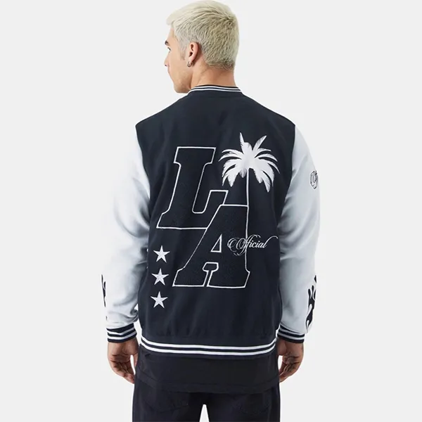 Áo Khoác Nam Boohooman Thêu Họa Tiết BMM61967 Màu Đen Trắng Size S - Thời trang - Vua Hàng Hiệu