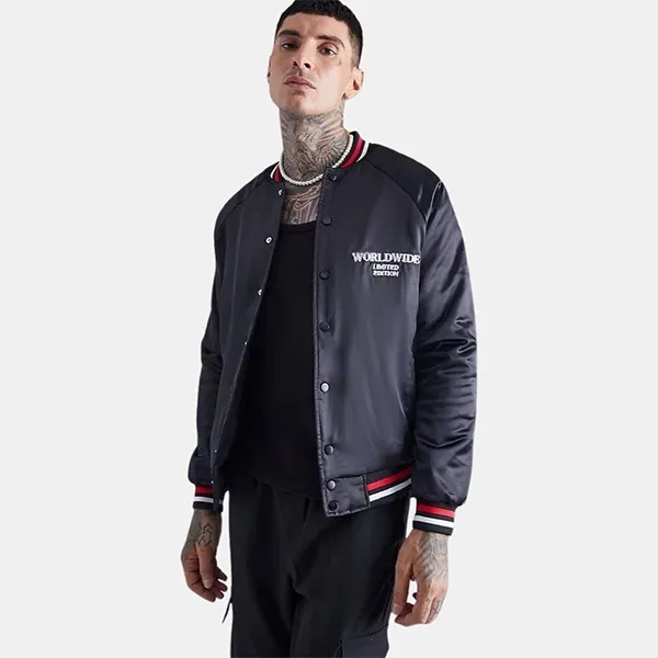 Áo Khoác Nam Boohooman Viền Đỏ BMM53287 Màu Đen Size M - Thời trang - Vua Hàng Hiệu