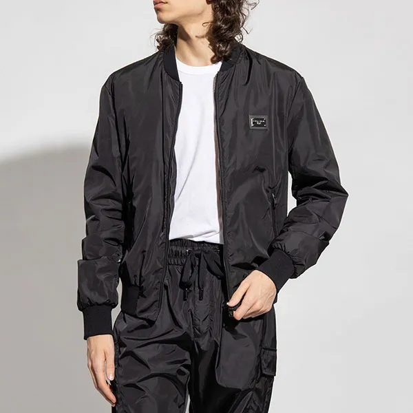 Áo Khoác Nam Dolce & Gabbana D&G Bomber Jacket G9ABPT Màu Đen Size 46