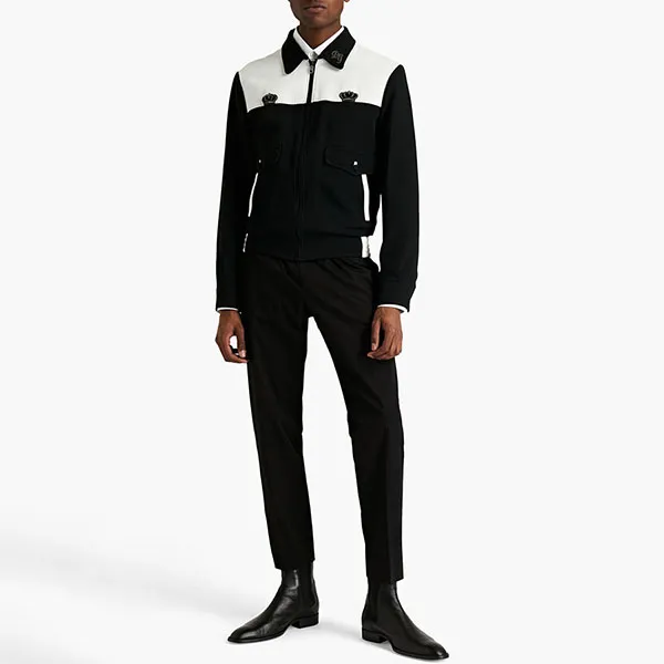 Áo Khoác Nam Dolce & Gabbana D&G Embellished Two-tone Crepe Track Jacket G9QQ6Z Màu Đen Trắng Size 48 - Thời trang - Vua Hàng Hiệu