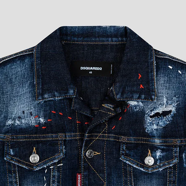 Áo Khoác Nam Dsquared2 Blue Denim Wash S74AM1304 S30664 Màu Xanh - Thời trang - Vua Hàng Hiệu