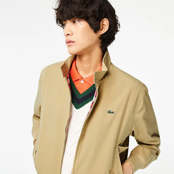 Áo Khoác Nam Lacoste Men's Light Twill Jacket BH0538 00 KU4 Màu Be Size 50