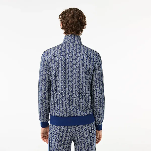 Áo Khoác Nam Lacoste Men's Paris Monogram Zip-Up Sweatshirt SH1368-101 Màu Xanh Navy Size 4 - Thời trang - Vua Hàng Hiệu