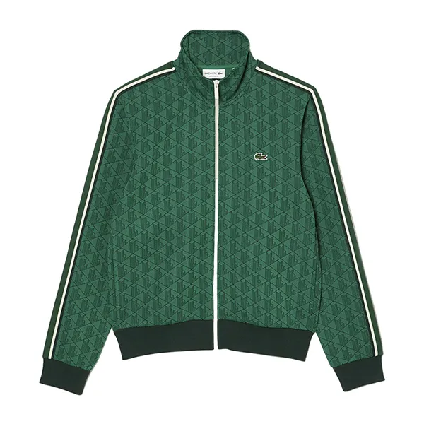 Áo Khoác Nam Lacoste Men's Paris Monogram Zip-Up Sweatshirt SH1368 QIJ Màu Xanh Green Size 3 - Thời trang - Vua Hàng Hiệu