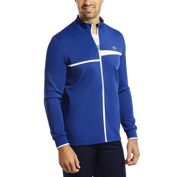 Áo Khoác Nam Lacoste Men's Sport Stand-Up Collar Zip Tennis Sweatshirt SH2087 Màu Xanh Navy Size 4