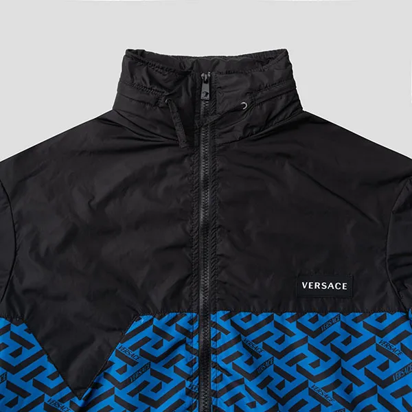 Áo Khoác Nam Versace Black With La Greca Blue Logo 1010101 1A07299 5U290 Màu Xanh Đen - Thời trang - Vua Hàng Hiệu