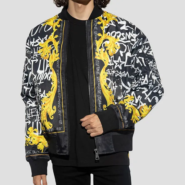 Áo Khoác Nam Versace Jeans Couture Black With Pattern Printed 75GASD01 CQS73 G89 Phối Màu