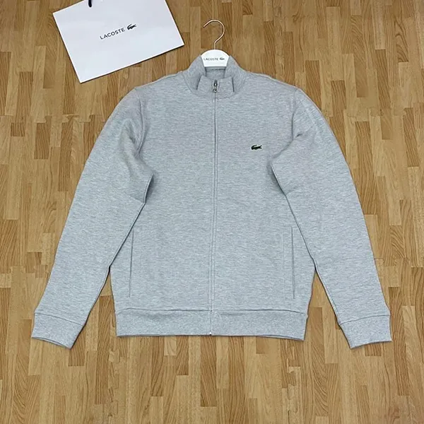 Áo Khoác Nỉ Lacoste Men's Sport Fleece Zippered Sweatshirt Màu Xám Size 4