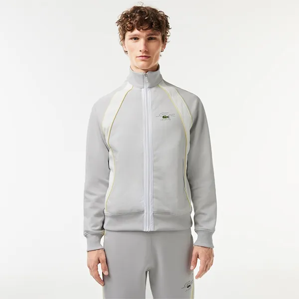 Áo Khoác Nỉ Lacoste Zip-Up Sweatshirt SH5996 VI8 Màu Xám Size 4