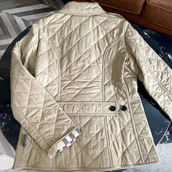 Áo Khoác Nữ Burberry Frankby Quilted Jacket Màu Be