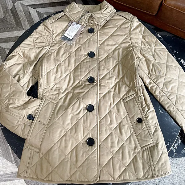 Áo Khoác Nữ Burberry Frankby Quilted Jacket Màu Be