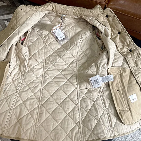 Áo Khoác Nữ Burberry Frankby Quilted Jacket Màu Be