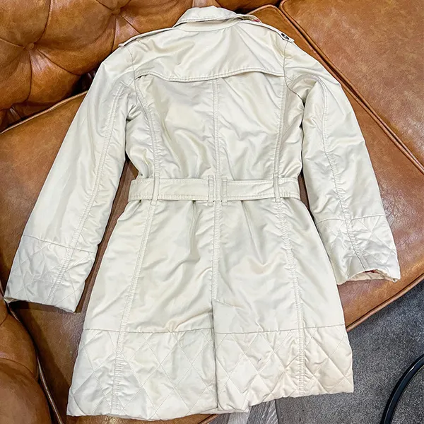 Áo Khoác Nữ Burberry Trench Coat Màu Kem Size 12Y - Thời trang - Vua Hàng Hiệu