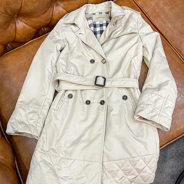 Áo Khoác Nữ Burberry Trench Coat Màu Kem Size 12Y - Thời trang - Vua Hàng Hiệu