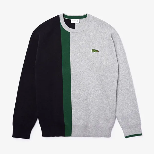Áo Len Lacoste Men's Crew Neck Colourblock Cotton Blend Sweater AH1999-52 Màu Xám Size 5 - Thời trang - Vua Hàng Hiệu