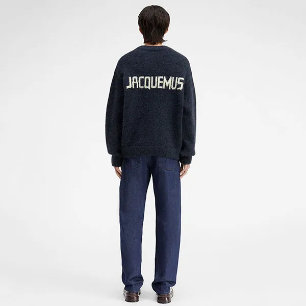 Áo Len Nam Jacquemus Dark Navy With Logo Printed 236KN284/2329390 Màu Xanh Navy