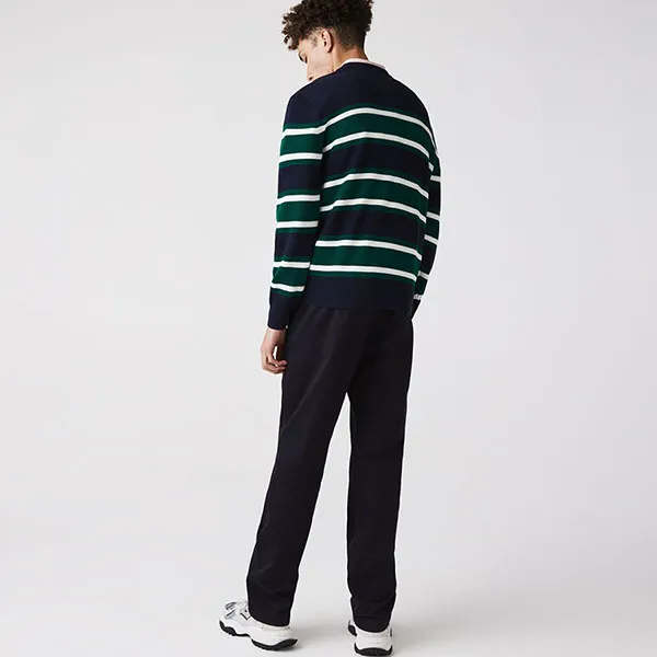 Áo Len Nam Lacoste Men's Heritage Crew Neck Striped Cotton Sweater AH6805-00 Màu Xanh Size 4