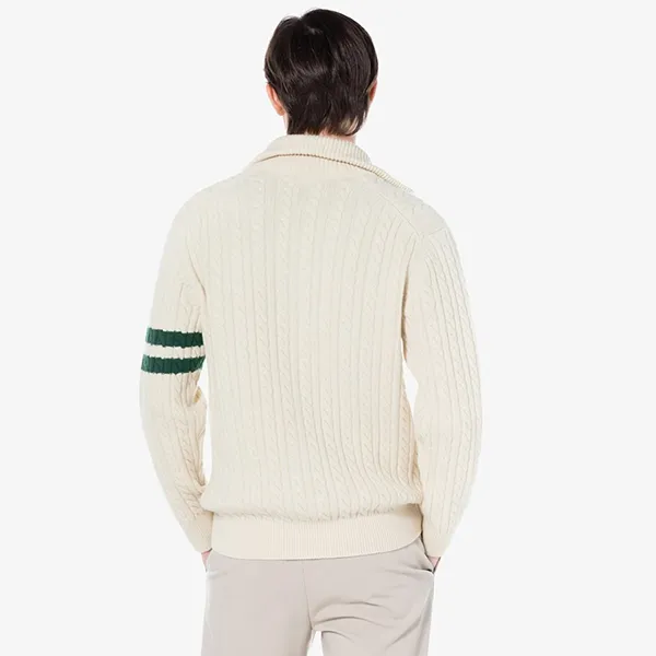 Áo Len Nam Lacoste Men's Zipper Cardigan AH202E-53NR XFJ Màu Trắng Kem Size 3 - Thời trang - Vua Hàng Hiệu