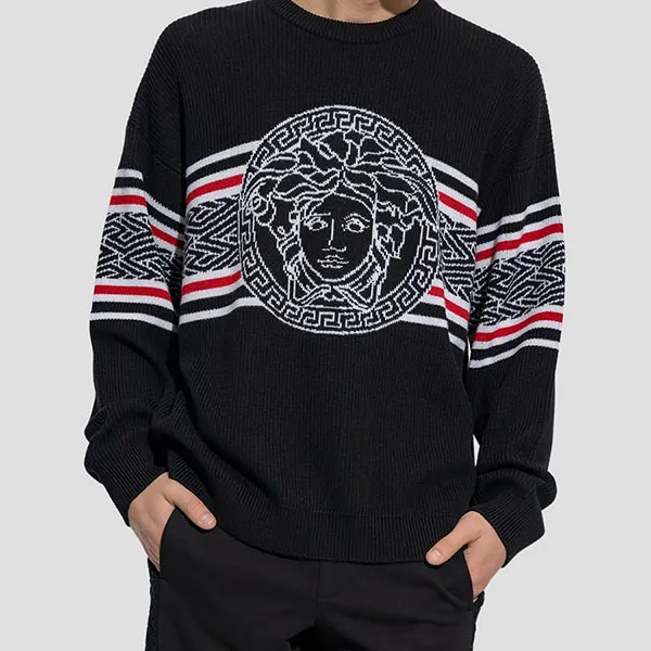 Áo Len Nam Versace Medusa Black With Logo Printed 1007981 1A05695 1B000 Màu Đen Size 48 - Thời trang - Vua Hàng Hiệu