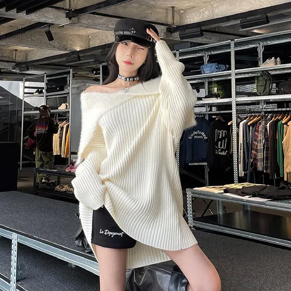 Áo Len Nữ Le Dépaysement Paris Màu Trắng Kem Size S