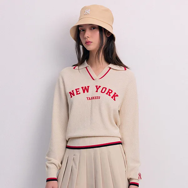 Áo Len Nữ MLB Varsity New York Yankees 3FKPV0141-50CRD Màu Kem - Thời trang - Vua Hàng Hiệu