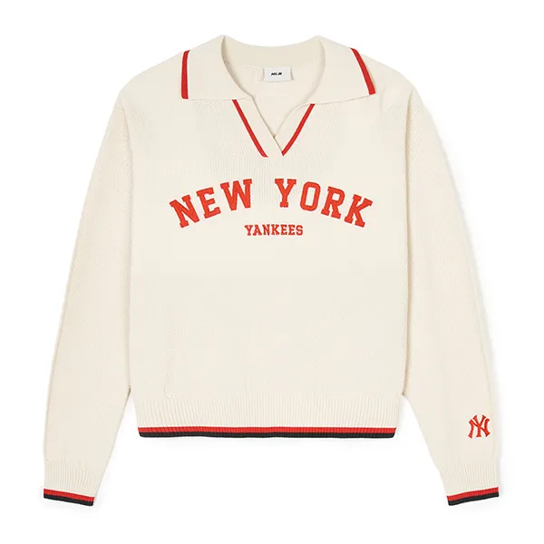 Áo Len Nữ MLB Varsity New York Yankees 3FKPV0141-50CRD Màu Kem - Thời trang - Vua Hàng Hiệu
