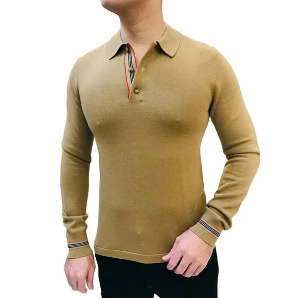 Áo Len Polo Nam Burberry Long Sleeve 8033092 Màu Be Size XS - Thời trang - Vua Hàng Hiệu