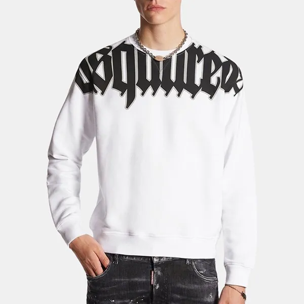 Áo Nỉ Nam Dsquared2 Sweater S74GU0761S25551100 Màu Trắng Size XS