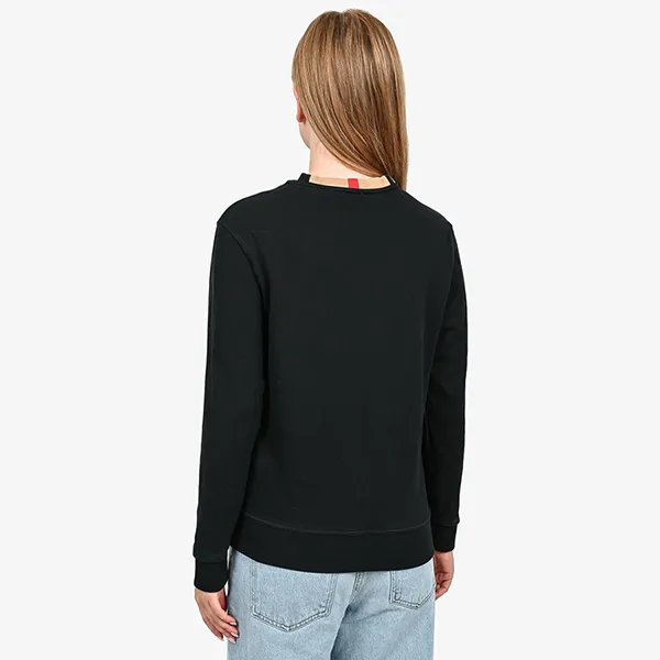 Áo Nỉ Sweater Burberry Jarrad Check Neck Sweatshirt 8075187 Màu Đen Size M