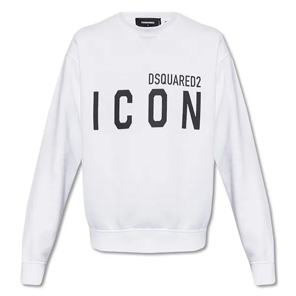 Áo Nỉ Sweater Nam Dsquared2 Icon Logo Sweatshirt S79GU0004 Màu Trắng Size S