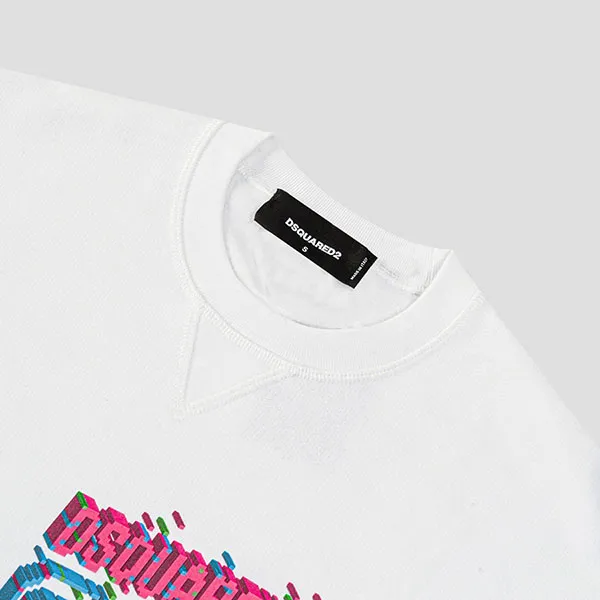 Áo Nỉ Sweater Nam Dsquared2 White With ICON Logo Printed S79GU0109 S25516/100 Màu Trắng