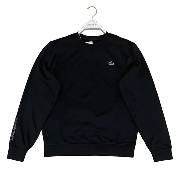 Áo Nỉ Sweater Nam Lacoste Crew Neck Check Màu Đen Size 3