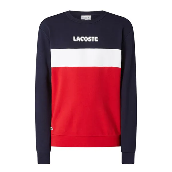 Áo Nỉ Sweater Nam Lacoste Men's Sport Crew Neck Colorblock Fleece Sweatshirt SH1538 Màu Xanh Navy Phối Đỏ Size 5 - Thời trang - Vua Hàng Hiệu
