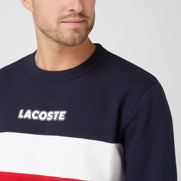 Áo Nỉ Sweater Nam Lacoste Men's Sport Crew Neck Colorblock Fleece Sweatshirt SH1538 Màu Xanh Navy Phối Đỏ Size 5 - Thời trang - Vua Hàng Hiệu