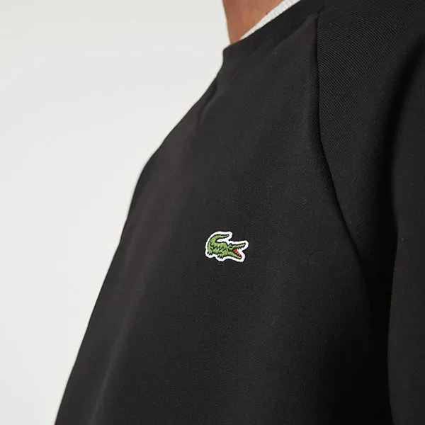 Áo Nỉ Sweater Nam Lacoste Branded Bands Crew Neck Cotton Fleece Sweatshirt SH1213 031 Màu Đen Size 4