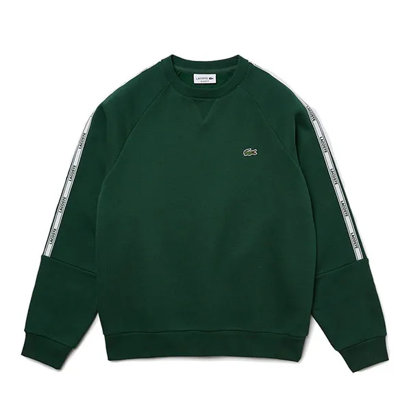 Áo Nỉ Sweater Nam Lacoste Men's Branded Bands Crew Neck Cotton Fleece Sweatshirt SH1213 132 Màu Xanh Green - Thời trang - Vua Hàng Hiệu