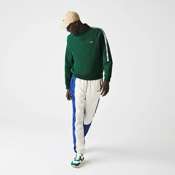 Áo Nỉ Sweater Nam Lacoste Men's Branded Bands Crew Neck Cotton Fleece Sweatshirt SH1213 132 Màu Xanh Green - Thời trang - Vua Hàng Hiệu