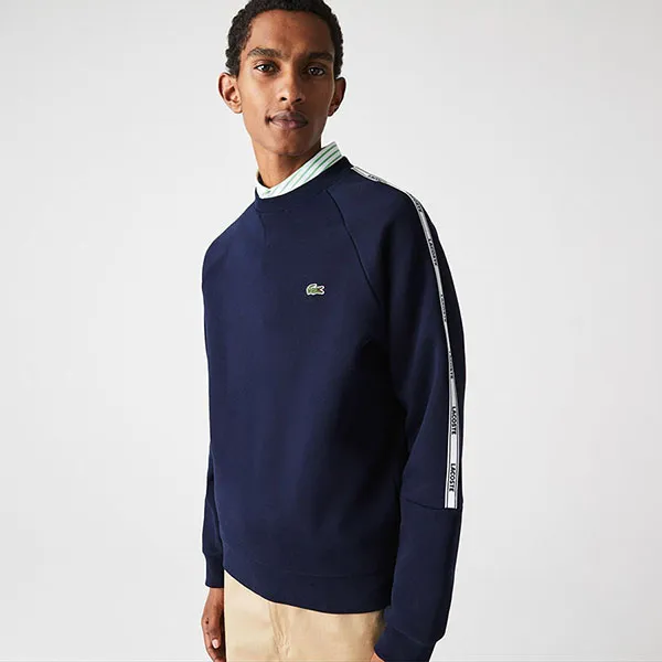 Áo Nỉ Sweater Nam Lacoste Men's Branded Bands Crew Neck Cotton Fleece Sweatshirt SH1213 166 Màu Xanh Navy Size 2 - Thời trang - Vua Hàng Hiệu