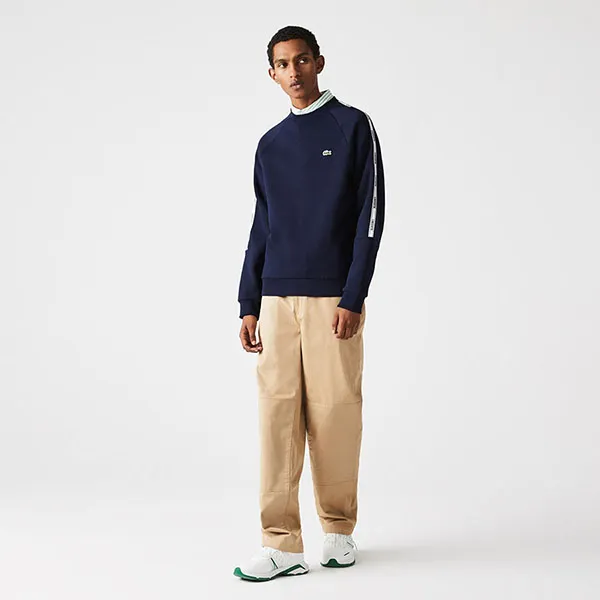 Áo Nỉ Sweater Nam Lacoste Men's Branded Bands Crew Neck Cotton Fleece Sweatshirt SH1213 166 Màu Xanh Navy Size 2 - Thời trang - Vua Hàng Hiệu