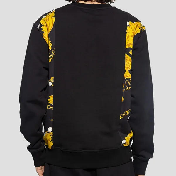 Áo Nỉ Sweater Nam Versace Jeans Couture Black With Chain Couture Printed 75GAI316 FS102 G89 Màu Vàng Đen