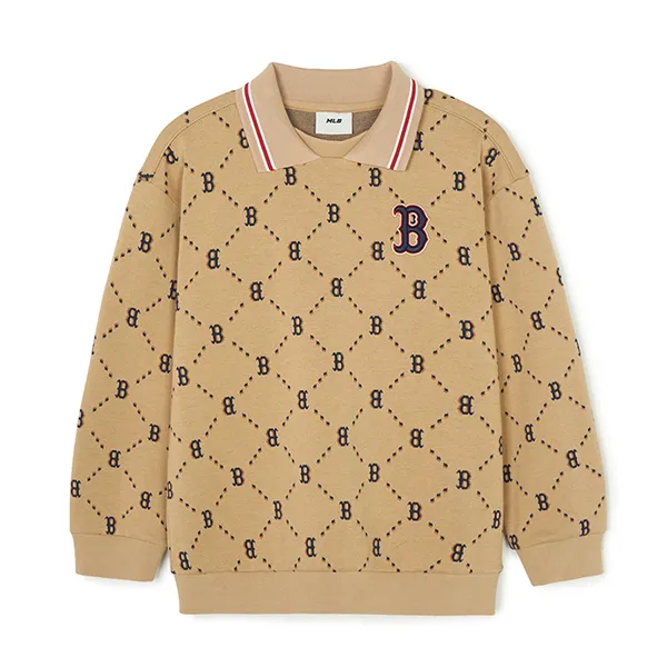 Áo Nỉ Trẻ Em MLB Monogram Boston Red Sox 7AMTMD141-43BGS Màu Nâu - Thời trang - Vua Hàng Hiệu
