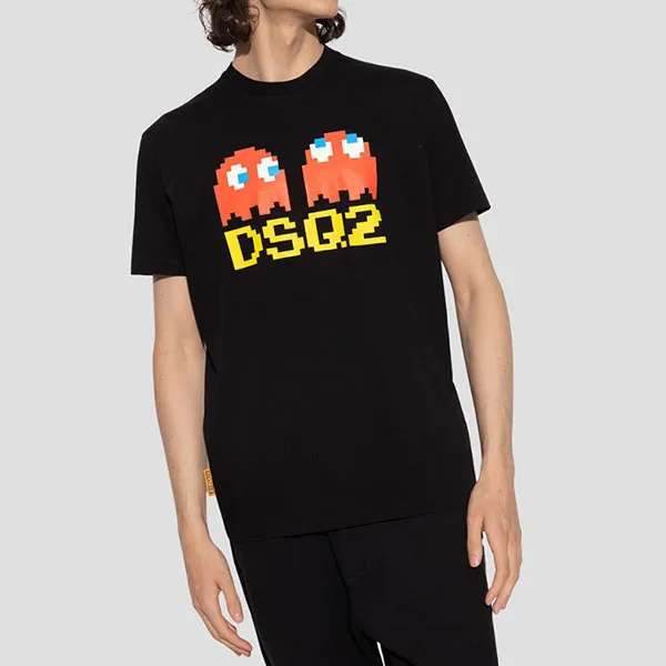 Áo Phông Nam Dsquared2 Double PAC MAN Printed In Black Tshirt S71GD1350 S23009 900 Màu Đen - Thời trang - Vua Hàng Hiệu