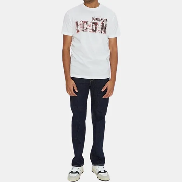 Áo Phông Nam Dsquared2 Icon Tshrit S79GC0084S23009100 Màu Trắng Size L - Thời trang - Vua Hàng Hiệu