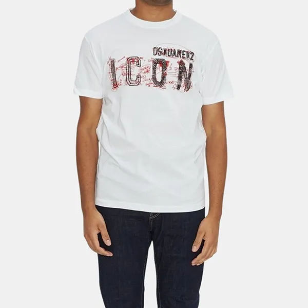 Áo Phông Nam Dsquared2 Icon Tshrit S79GC0084S23009100 Màu Trắng Size L - Thời trang - Vua Hàng Hiệu