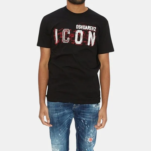 Áo Phông Nam Dsquared2 Icon S79GC0084S23009900 Tshrit Màu Đen Size S