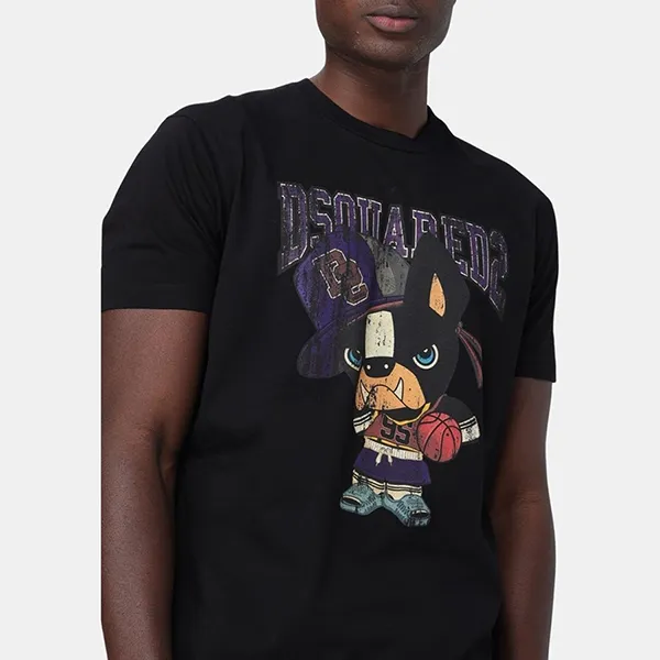 Áo Phông Nam Dsquared2 S74GD1262S23009 Tshrit Màu Đen Size XS
