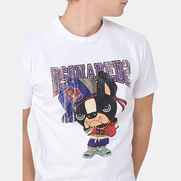 Áo Phông Nam Dsquared2 S74GD1262S23009100 Tshrit Màu Trắng Size L