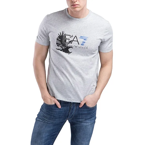 Áo Phông Nam Emporio Armani EA7 3ZPT46 PJM9Z GA04 Tshirt Màu Xám Size XL